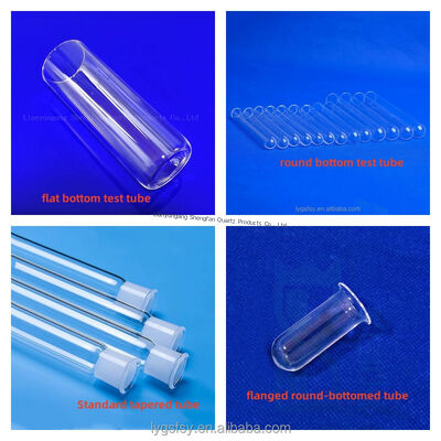 Qualität  Factory made high temperature resistant fused quartz glass tubes  flat/round bottomrtest tubes for laboratory use Fabrik