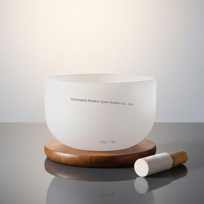 Qualität  6-12 inch 432Hz White Frosted Crystal Singing Bowl for Sound Healing and Meditation Fabrik