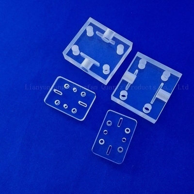 Transparente Quarzglasplatte mit Loch-Halbleiter-Laserbohrung 100 mm