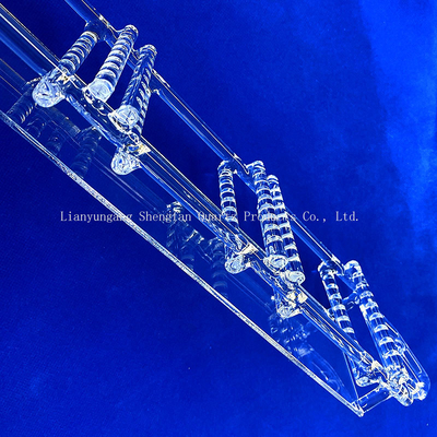 Persönlich angepasster transparenter Halbleiter Photovoltaik-Fusionssilika-Boot Quarz Glaswaferträger