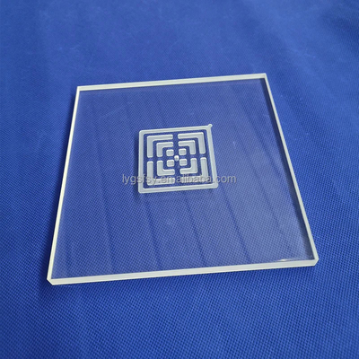 Herstellungsmaßnahme Hochtemperatur-Sandstrahl-Logo Quarzblech