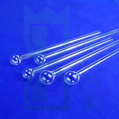 Durchsichtige Quarztprobe mit langem Mund Blasrohr Produkte Kugelplatte-SIO2 Glas Zusammensetzung Quarztprobe