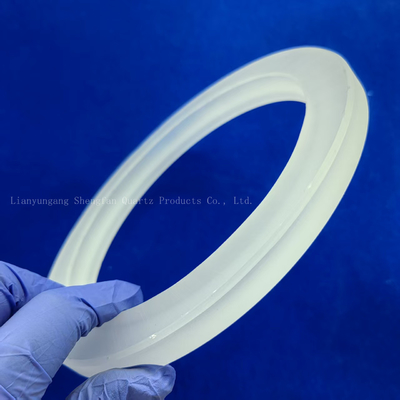 Individuelle Verarbeitung Hochreine Frostquarz unregelmäßige Ring Flansche Glasinstrument