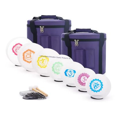 Reine Quarzkristall-Sängeschüssel mit digitaler Musikskala für Chakrenheilung und Meditation