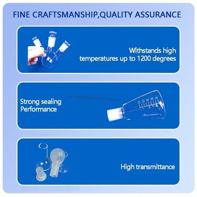 China liefert hochwertige Quarz-Glasflasche mit 3 Halsen für den Laborgebrauch