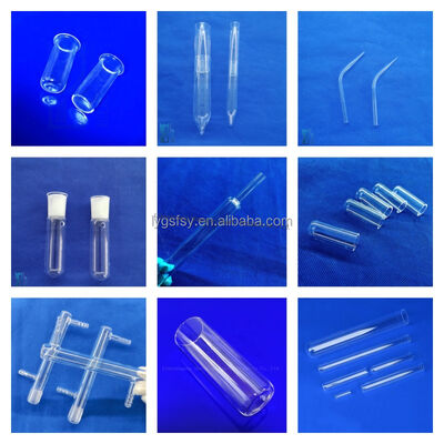 Factory made high temperature resistant fused quartz glass tubes  flat/round bottomrtest tubes for laboratory use