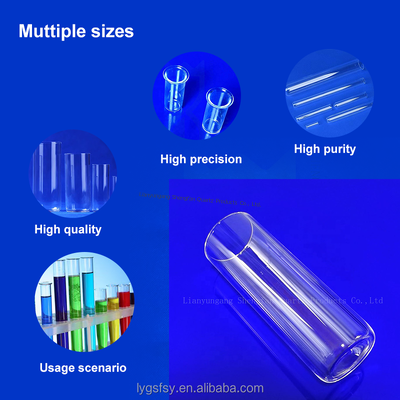 Factory made high temperature resistant fused quartz glass tubes  flat/round bottomrtest tubes for laboratory use
