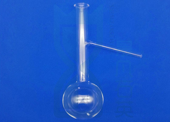 Transparenter schmaler Hals-Quarz-Glas-Rundkolben für Labor