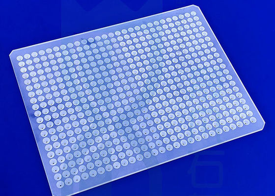 Tiefes verarbeitetes Frosty Quartz Glass Plate With-Loch pro Zeichnung