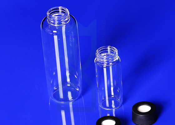 Klare Quarz-Reagensflasche des fixierten Silikon-2.2g/Cm3 mit Einschraubgewinde-Kappe