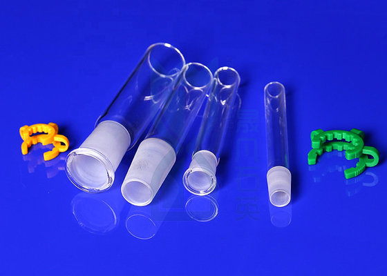 Fertigen Sie Quarz-Glas-Reagenzglas Morse 6,5 mit Grundgelenken und Seitenrohr besonders an